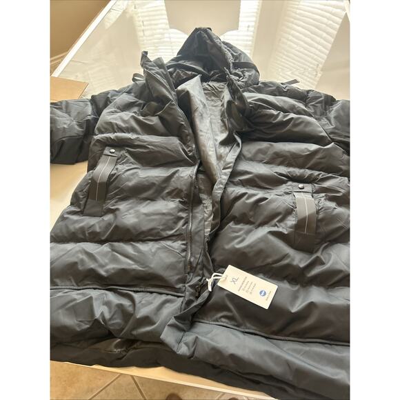 NWT Offside Men's Winter Warm Puffer Jacket Coat Long - Black - Extra Large - Picture 7 of 15